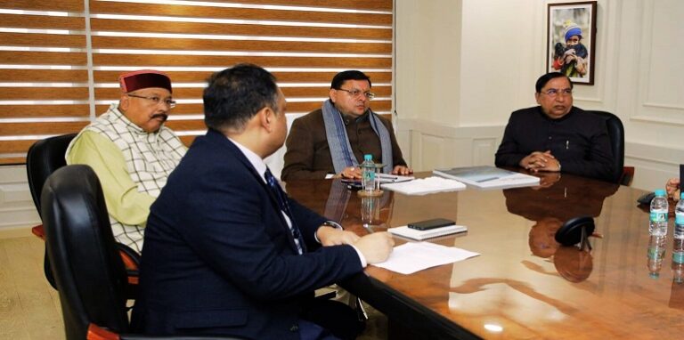CM Dhami held a virtual meeting regarding Sharda Corridor project