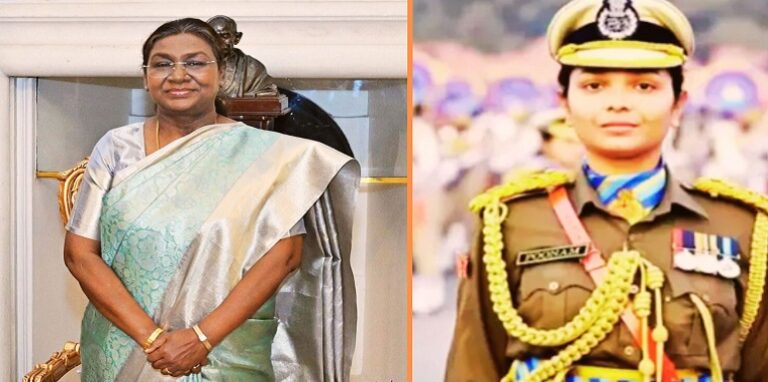 President Droupadi Murmu & CRPF Assistant Commandant Poonam Gupta