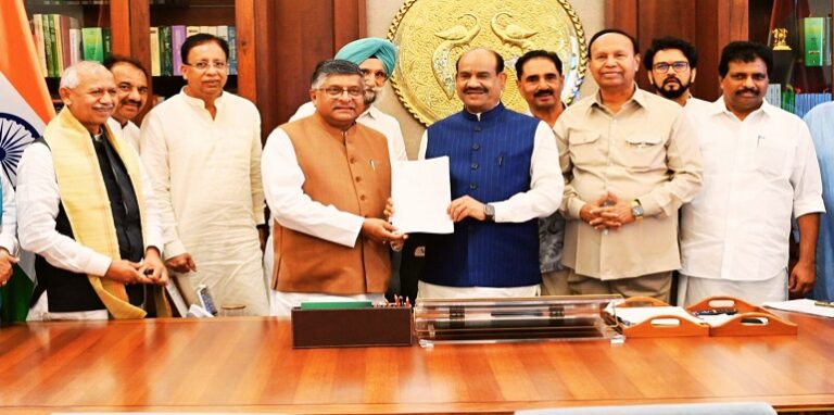 145 MPs submit memorandum to Lok Sabha Speaker
