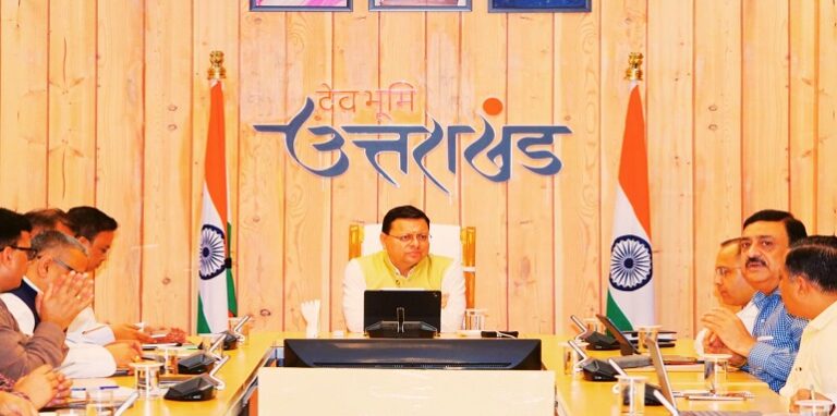 CM Dhami held an meeting regarding the grounding ceremony in Rudrapur