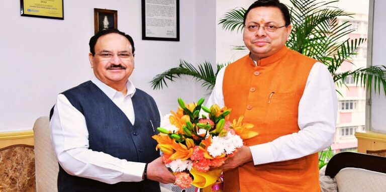 CM Dhami met Union Health Ministe in Delhi