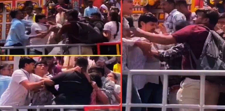 Devotees clashed over taking photos