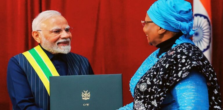 PM Modi honored with Namibia's highest award