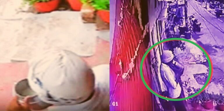 disgusting act was caught on CCTV