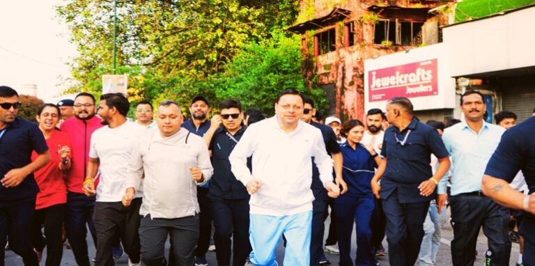 CM Dhami flagged off 'Namo Yuva Run'