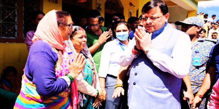 CM Dhami met the disaster victims of Nandanagar