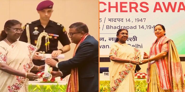 President Draupadi Murmu honored two teachers of the state with National Teacher Award