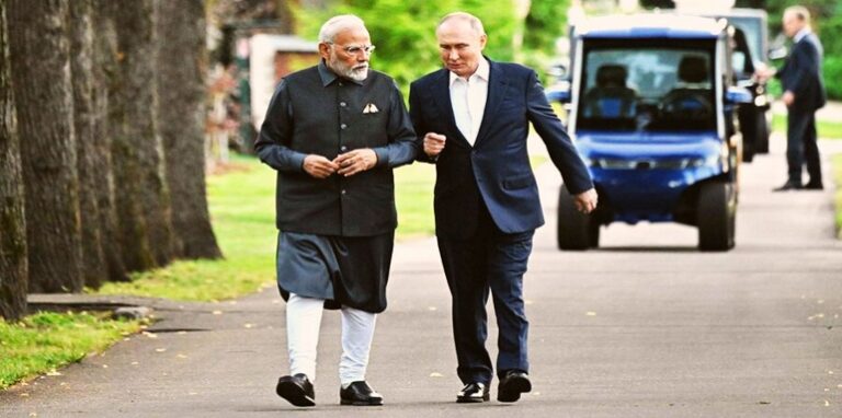 Indian Prime Minister Narendra Modi and Russian President Vladimir Putin