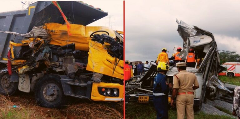 Telangana dumper-bus collision