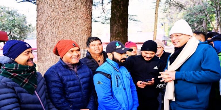 CM Dhami met people on morning walk