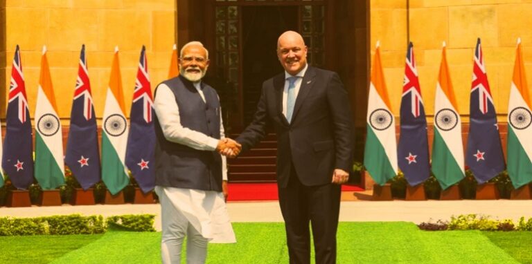 Prime Minister Narendra Modi and New Zealand PM Christopher Luxon