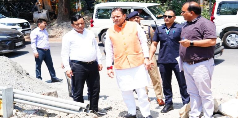 CM Dhami did a site inspection of the under-construction bridge