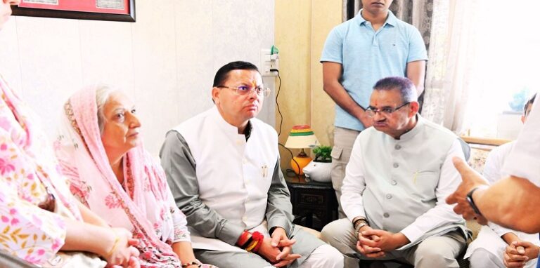 CM Dhami paid tribute to retired Brigadier Mukesh Joshi
