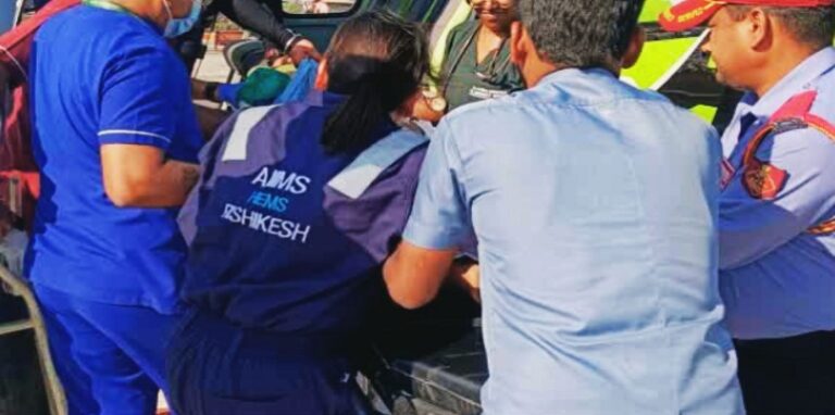 Heart attack patient airlifted to AIIMS Rishikesh