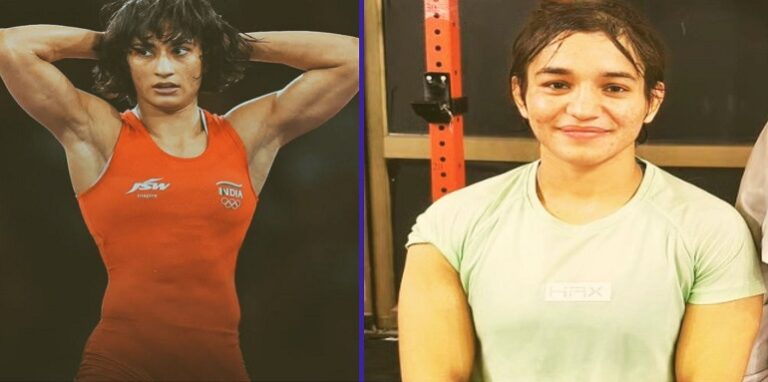 wrestlers Vinesh Phogat and Meenakshi Goyat