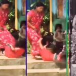 Mother kicked the girl