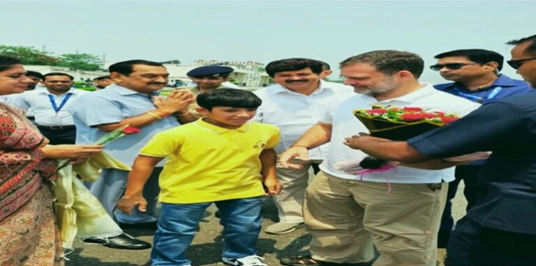 Rahul Gandhi at Pantnagar Airport
