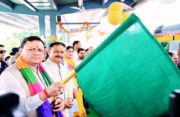 CM Dhami flagged off the train for Somnath