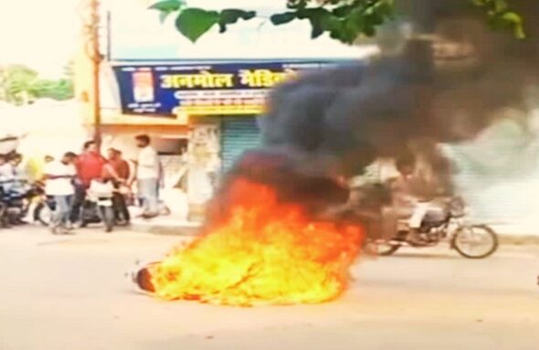 E-scooter catches fire
