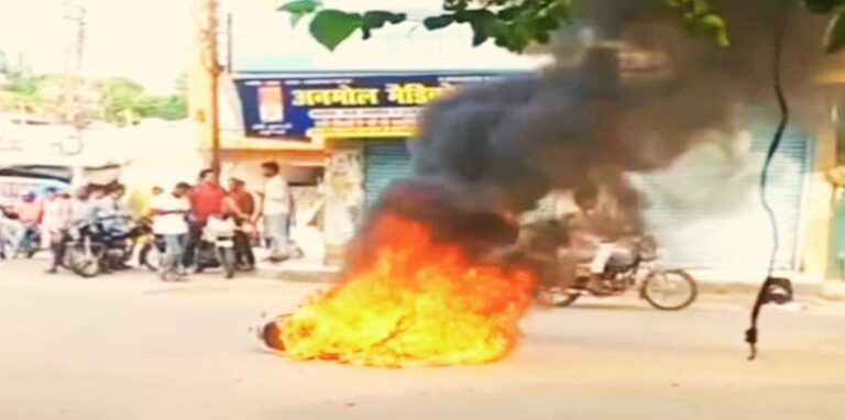 E-scooter catches fire