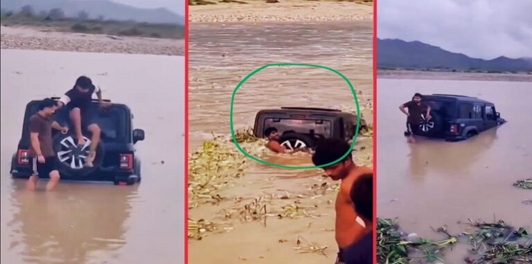 car into the river