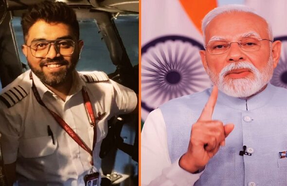 Indian pilot Smit Machhar & PM Modi